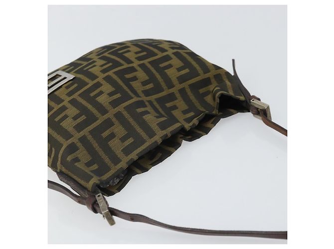 FENDI Zucca Canvas Handtasche braun schwarz silber authentisch bs33057 - Ansicht 6