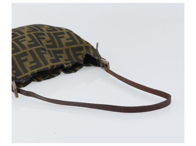 FENDI Zucca Canvas Handtasche braun schwarz silber authentisch bs33057 - Ansicht 7