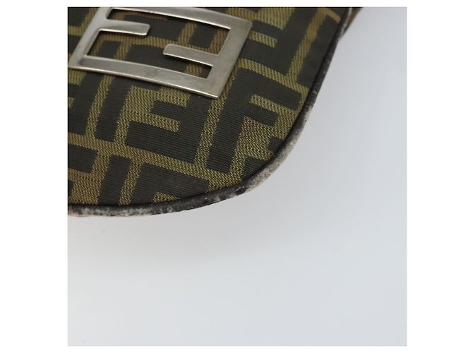 FENDI Zucca Canvas Handtasche braun schwarz silber authentisch bs33057 - Ansicht 9
