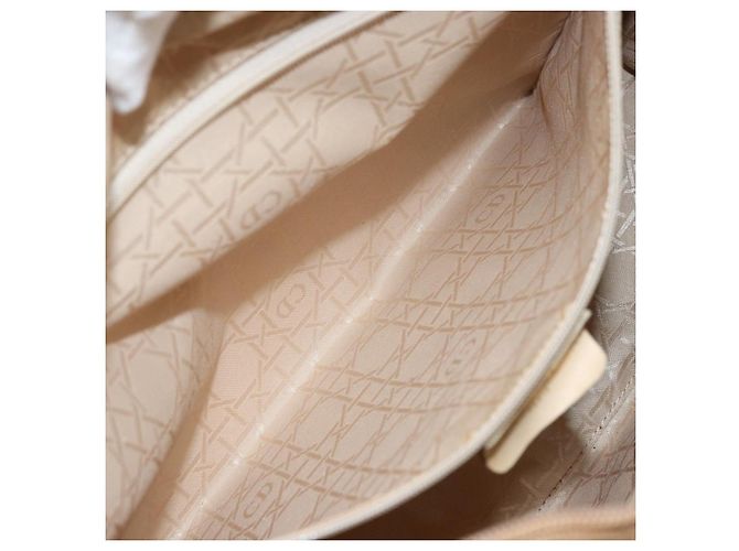 Christian Dior Borsa Lady Dior in nylon beige e oro Auth ep13008 D'oro - vista 22