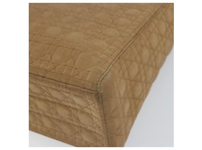 Christian Dior Borsa Lady Dior in nylon beige e oro Auth ep13008 D'oro - vista 9