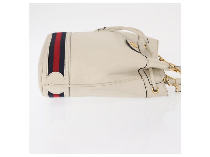 Borsa in pelle GG Marmont Sherry Line 2way bianca oro GUCCI 610846 Auth 166430 Bianco D'oro - vista 3
