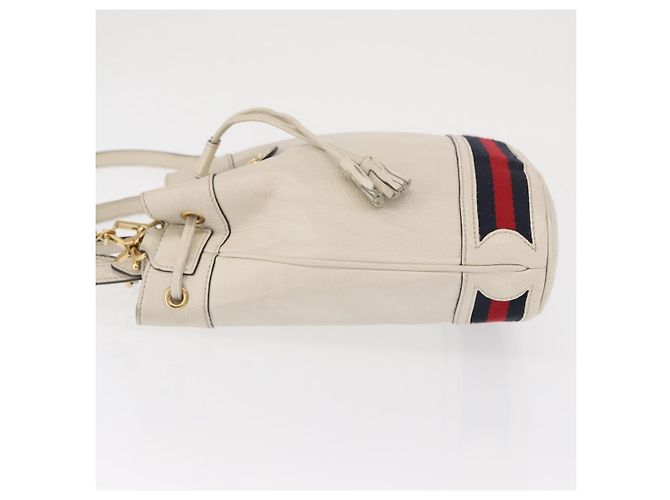 Borsa in pelle GG Marmont Sherry Line 2way bianca oro GUCCI 610846 Auth 166430 Bianco D'oro - vista 4