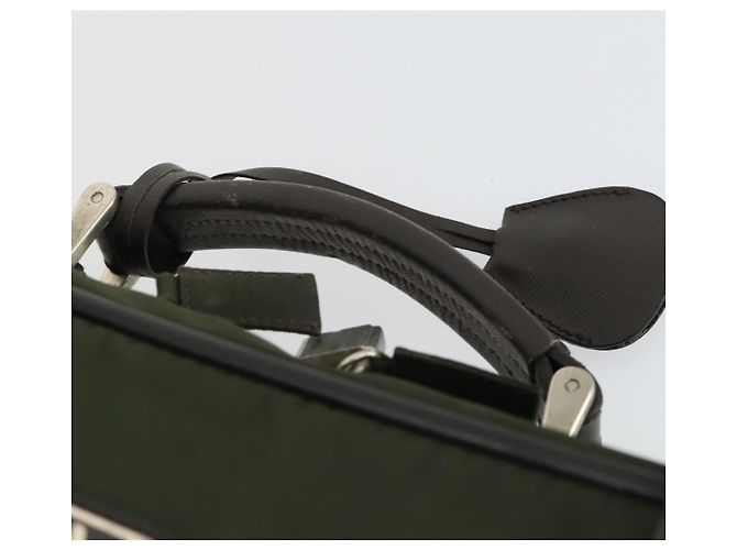 Borsa da lavoro PRADA in nylon khaki argento autentica mr1754 Cachi - vista 14