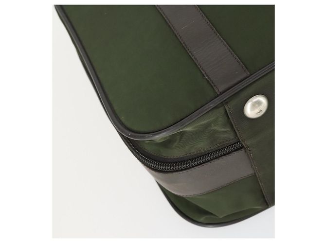 Borsa da lavoro PRADA in nylon khaki argento autentica mr1754 Cachi - vista 15