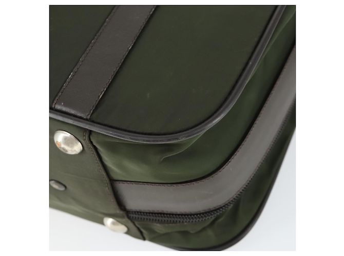 Borsa da lavoro PRADA in nylon khaki argento autentica mr1754 Cachi - vista 16