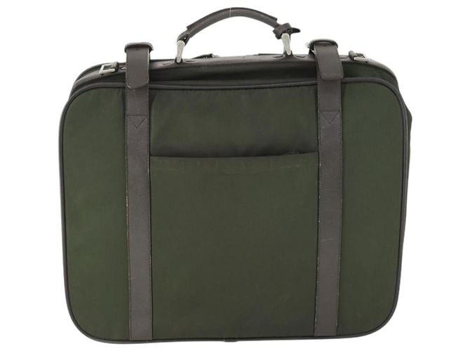 Borsa da lavoro PRADA in nylon khaki argento autentica mr1754 Cachi - vista 2