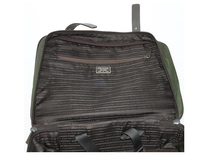 Borsa da lavoro PRADA in nylon khaki argento autentica mr1754 Cachi - vista 20