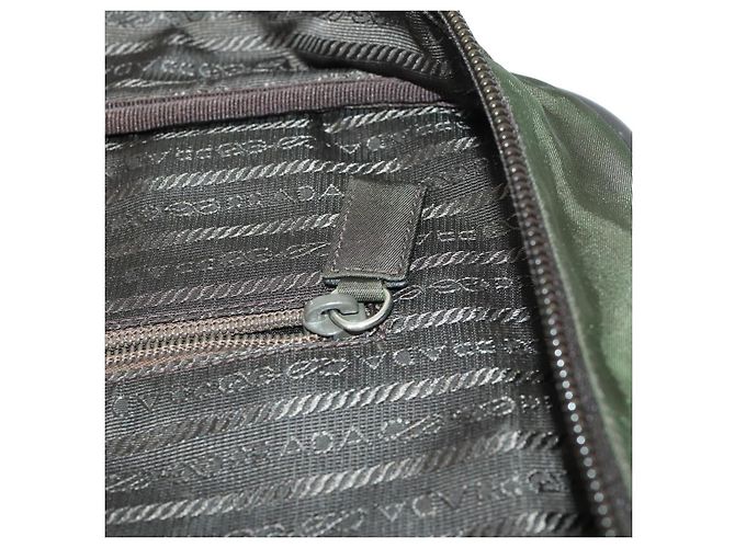 Borsa da lavoro PRADA in nylon khaki argento autentica mr1754 Cachi - vista 22