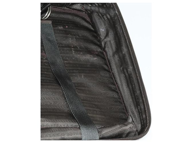 Borsa da lavoro PRADA in nylon khaki argento autentica mr1754 Cachi - vista 25