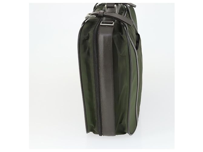 Borsa da lavoro PRADA in nylon khaki argento autentica mr1754 Cachi - vista 3