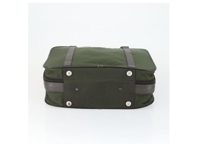 Borsa da lavoro PRADA in nylon khaki argento autentica mr1754 Cachi - vista 5