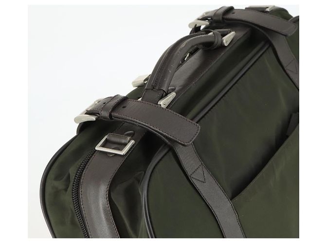 Borsa da lavoro PRADA in nylon khaki argento autentica mr1754 Cachi - vista 6