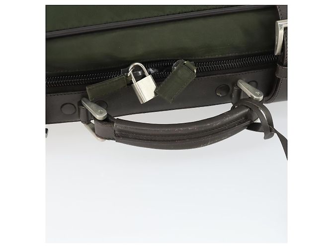 Borsa da lavoro PRADA in nylon khaki argento autentica mr1754 Cachi - vista 7