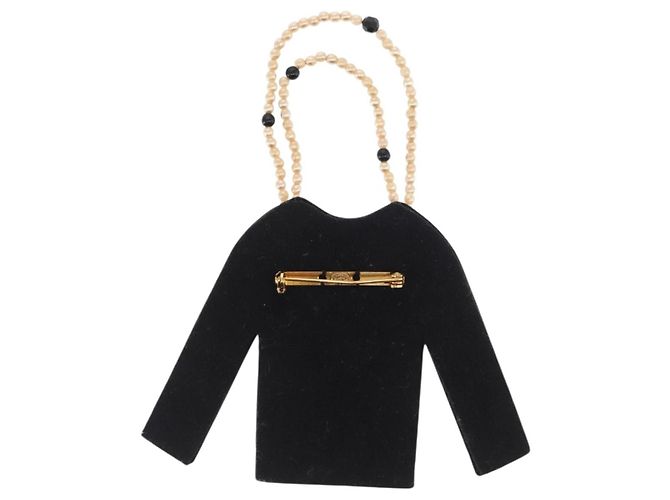 Spilla Motivo Giacca Velluto Nero CC Auth 170024V CHANEL - vista 2