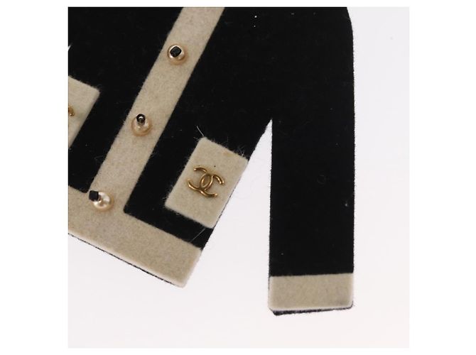 Spilla Motivo Giacca Velluto Nero CC Auth 170024V CHANEL - vista 3