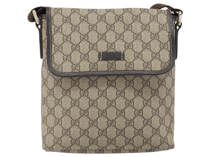 GUCCI GG Supreme Shoulder Bag PVC Beige Gold 223666 Auth ka2033 Golden - view 13