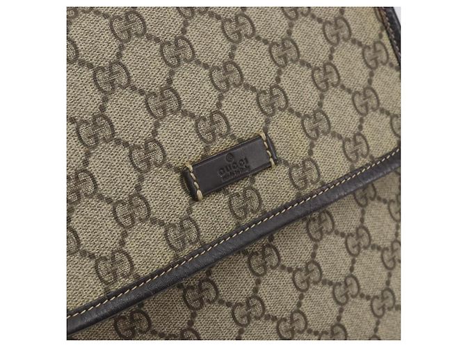 GUCCI GG Supreme Shoulder Bag PVC Beige Gold 223666 Auth ka2033 Golden - view 17