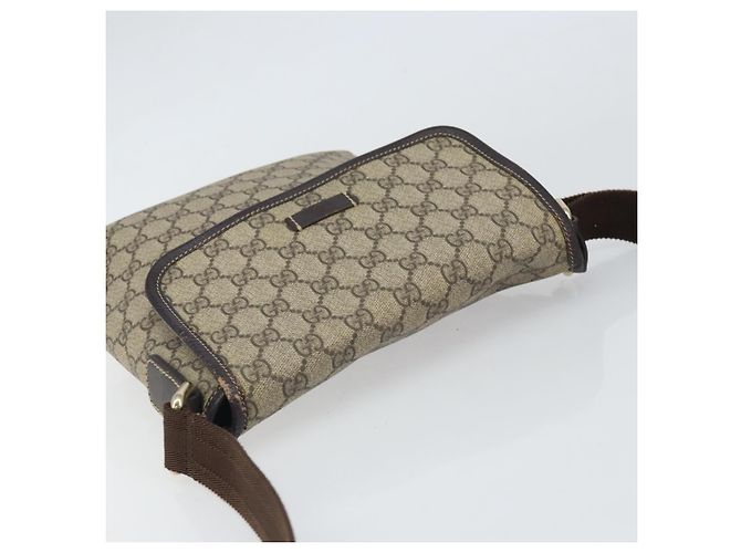 GUCCI GG Supreme Shoulder Bag PVC Beige Gold 223666 Auth ka2033 Golden - view 6