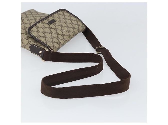 GUCCI GG Supreme Shoulder Bag PVC Beige Gold 223666 Auth ka2033 Golden - view 7