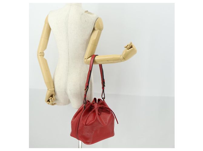 LOUIS VUITTON Borsa a Spalla Epi Noe Rossa M44007 LV Auth 169357 Rosso - vista 21