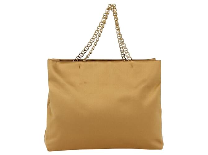 PRADA Borsa a Catena Satin Oro Auth 170010 D'oro - vista 13