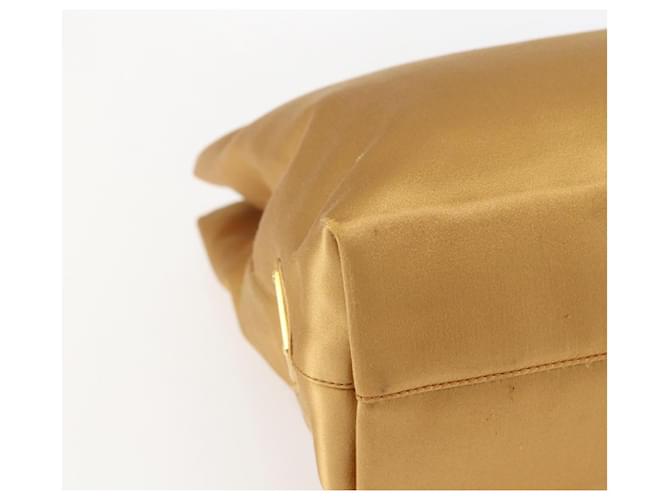 PRADA Borsa a Catena Satin Oro Auth 170010 D'oro - vista 14