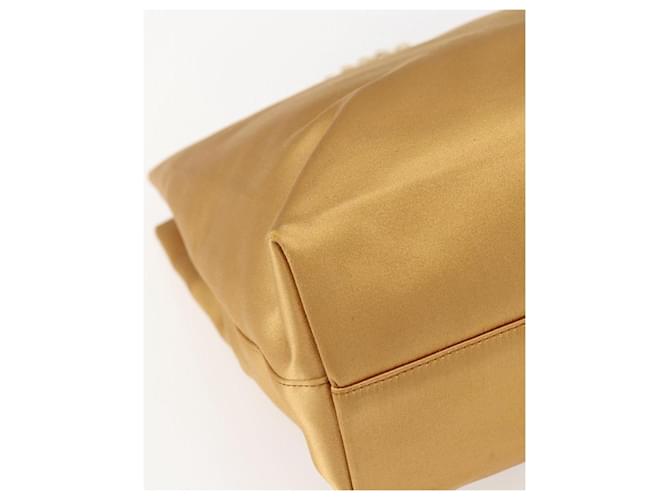 PRADA Borsa a Catena Satin Oro Auth 170010 D'oro - vista 16