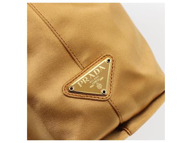 PRADA Borsa a Catena Satin Oro Auth 170010 D'oro - vista 17