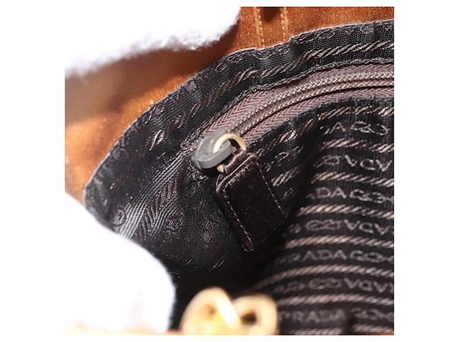 PRADA Borsa a Catena Satin Oro Auth 170010 D'oro - vista 18