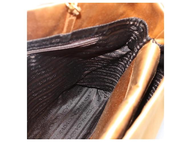 PRADA Borsa a Catena Satin Oro Auth 170010 D'oro - vista 19
