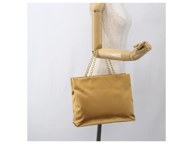 PRADA Borsa a Catena Satin Oro Auth 170010 D'oro - vista 24