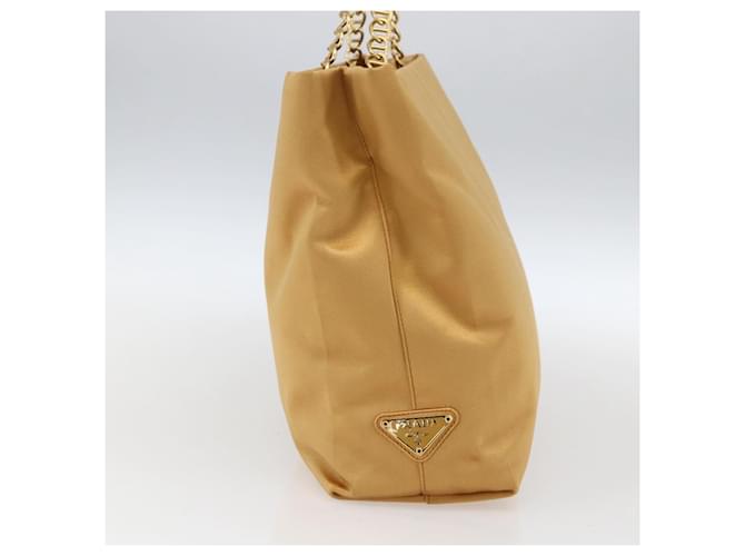 PRADA Borsa a Catena Satin Oro Auth 170010 D'oro - vista 3