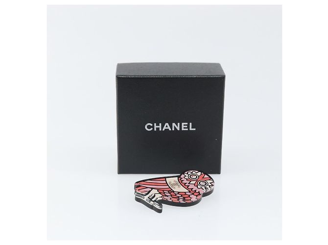 Chanel Spilla Gufo in metallo Rosa CC Auth 159495V - vista 12