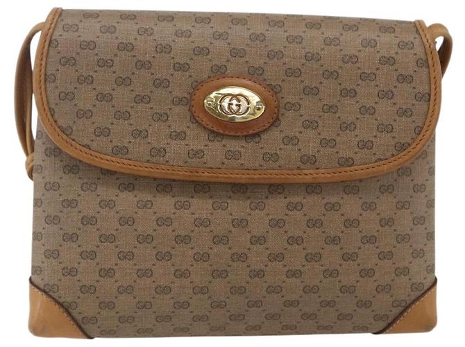 Gucci Borsa a Spalla Micro GG Supreme PVC Beige Oro 14 007 5548 Auth ka2039 D'oro - vista 13