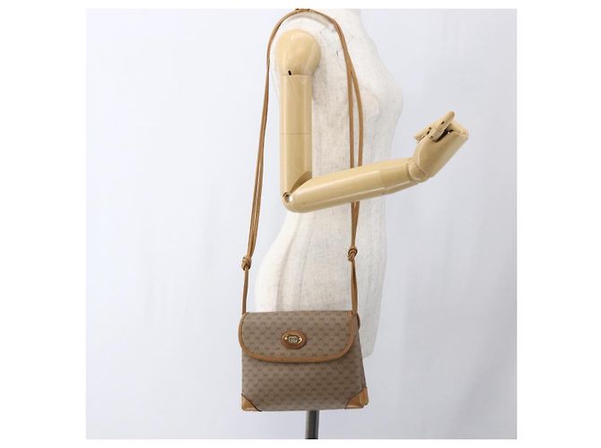 Gucci Borsa a Spalla Micro GG Supreme PVC Beige Oro 14 007 5548 Auth ka2039 D'oro - vista 23