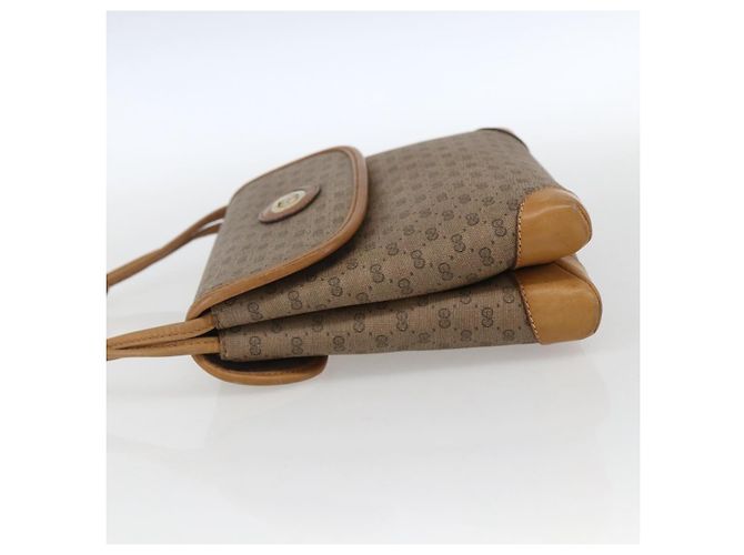 Gucci Borsa a Spalla Micro GG Supreme PVC Beige Oro 14 007 5548 Auth ka2039 D'oro - vista 3