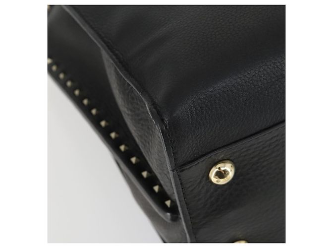 Valentino Borsa a mano in pelle 2 in 1 nera e dorata Auth BA10227 Nero D'oro - vista 15