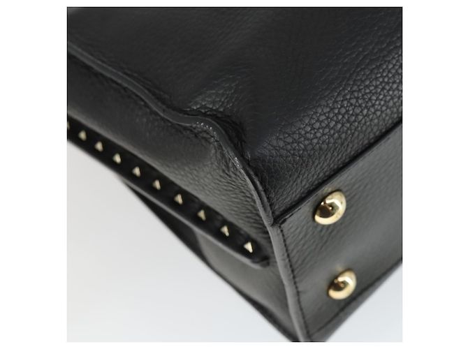 Valentino Borsa a mano in pelle 2 in 1 nera e dorata Auth BA10227 Nero D'oro - vista 17