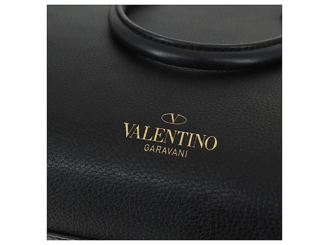 Valentino Borsa a mano in pelle 2 in 1 nera e dorata Auth BA10227 Nero D'oro - vista 18