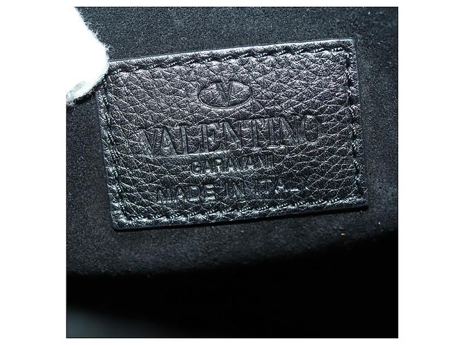 Valentino Borsa a mano in pelle 2 in 1 nera e dorata Auth BA10227 Nero D'oro - vista 23