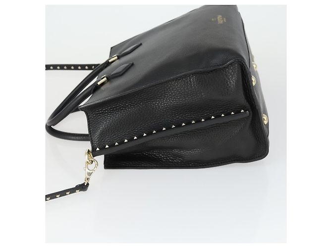 Valentino Borsa a mano in pelle 2 in 1 nera e dorata Auth BA10227 Nero D'oro - vista 4