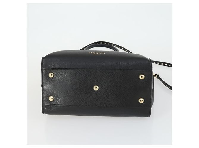 Valentino Borsa a mano in pelle 2 in 1 nera e dorata Auth BA10227 Nero D'oro - vista 5