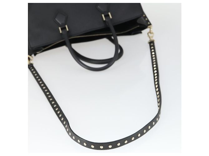 Valentino Borsa a mano in pelle 2 in 1 nera e dorata Auth BA10227 Nero D'oro - vista 7