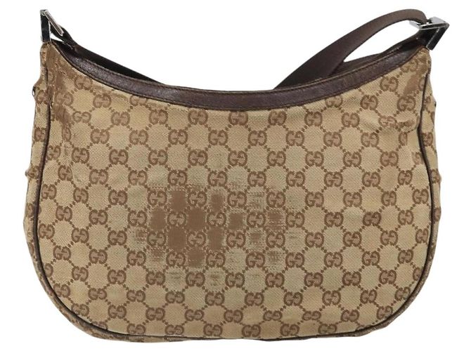 Borsa a Spalla GG Canvas Gucci Beige Argento 122790 Auth 169102 - vista 2
