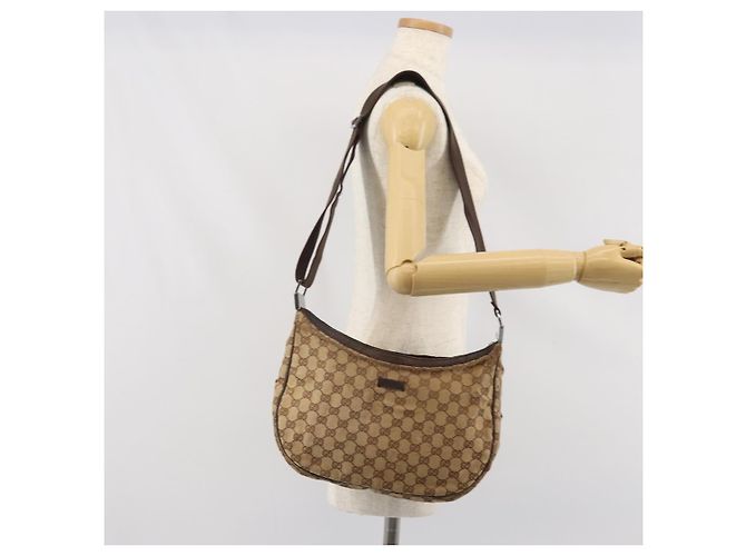 Borsa a Spalla GG Canvas Gucci Beige Argento 122790 Auth 169102 - view 25