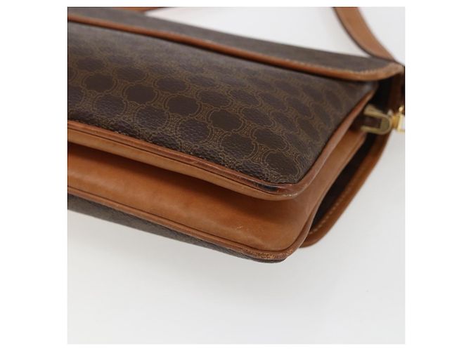 Céline CELINE Macadam Canvas Schultertasche aus PVC-Leder Braun Gold Auth ep13304 Golden - Ansicht 16