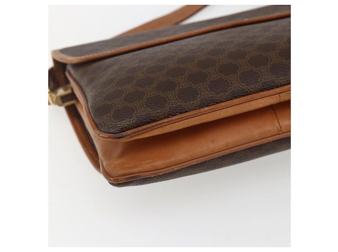 Céline CELINE Macadam Canvas Schultertasche aus PVC-Leder Braun Gold Auth ep13304 Golden - Ansicht 17
