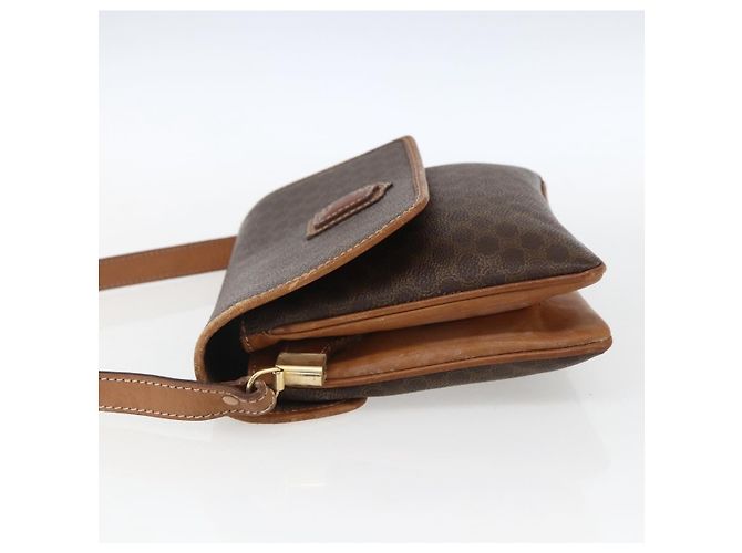 Céline CELINE Macadam Canvas Schultertasche aus PVC-Leder Braun Gold Auth ep13304 Golden - Ansicht 3