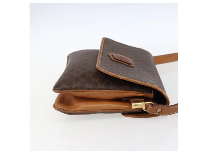 Céline CELINE Macadam Canvas Schultertasche aus PVC-Leder Braun Gold Auth ep13304 Golden - Ansicht 4